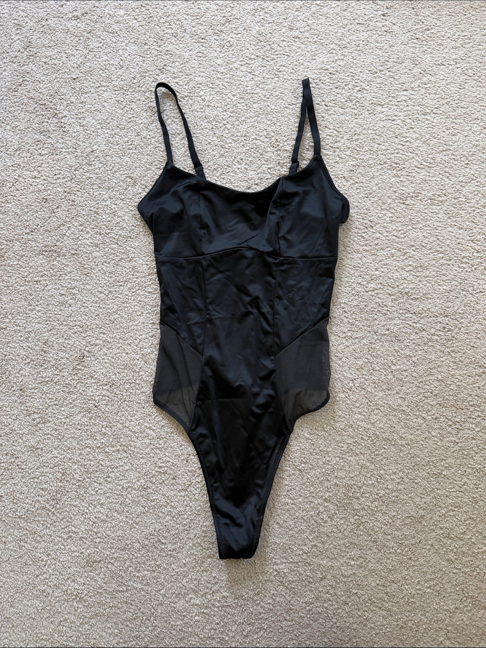 Black Mesh One-Piece Bodysuit
